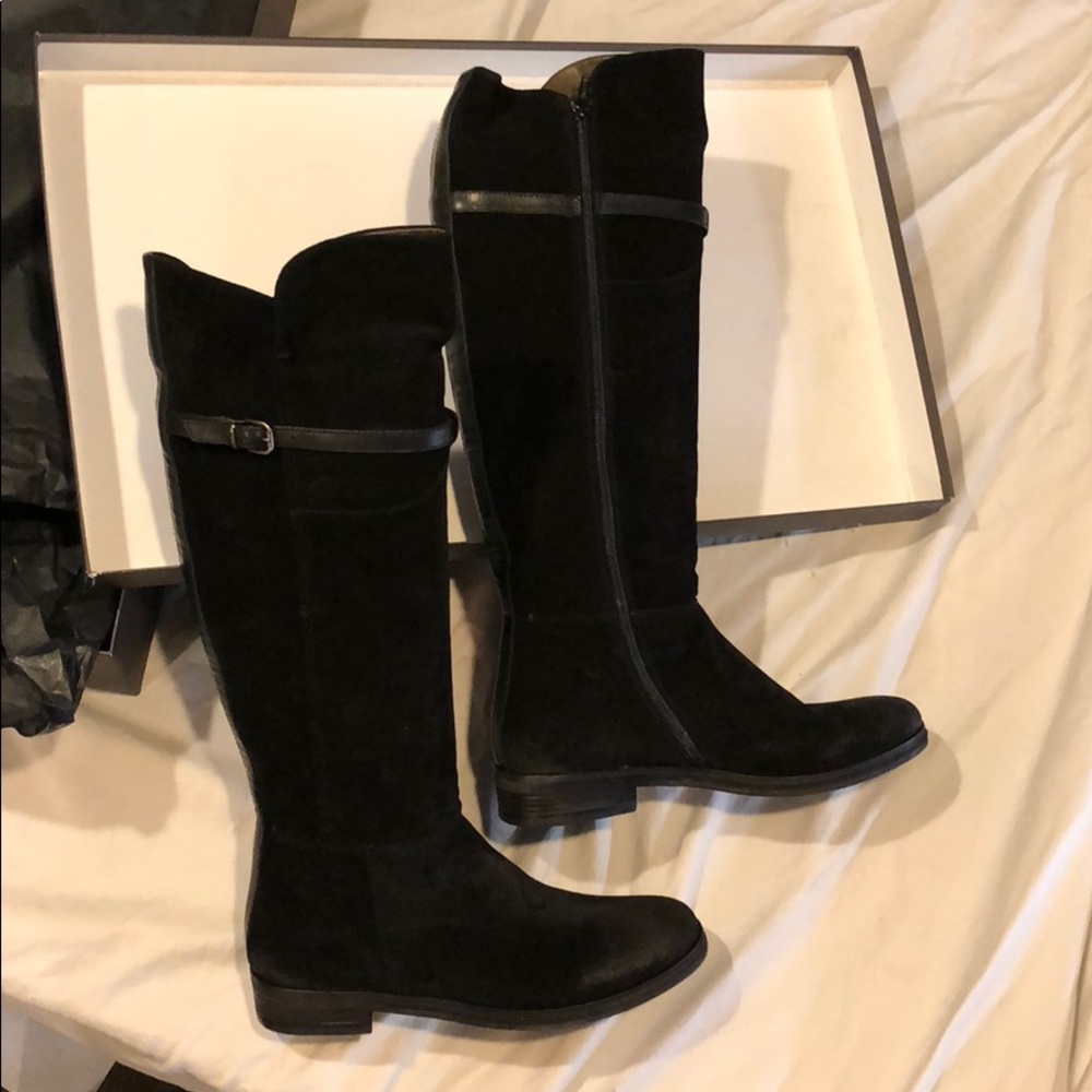 NWB tall Italian suede and leather boots